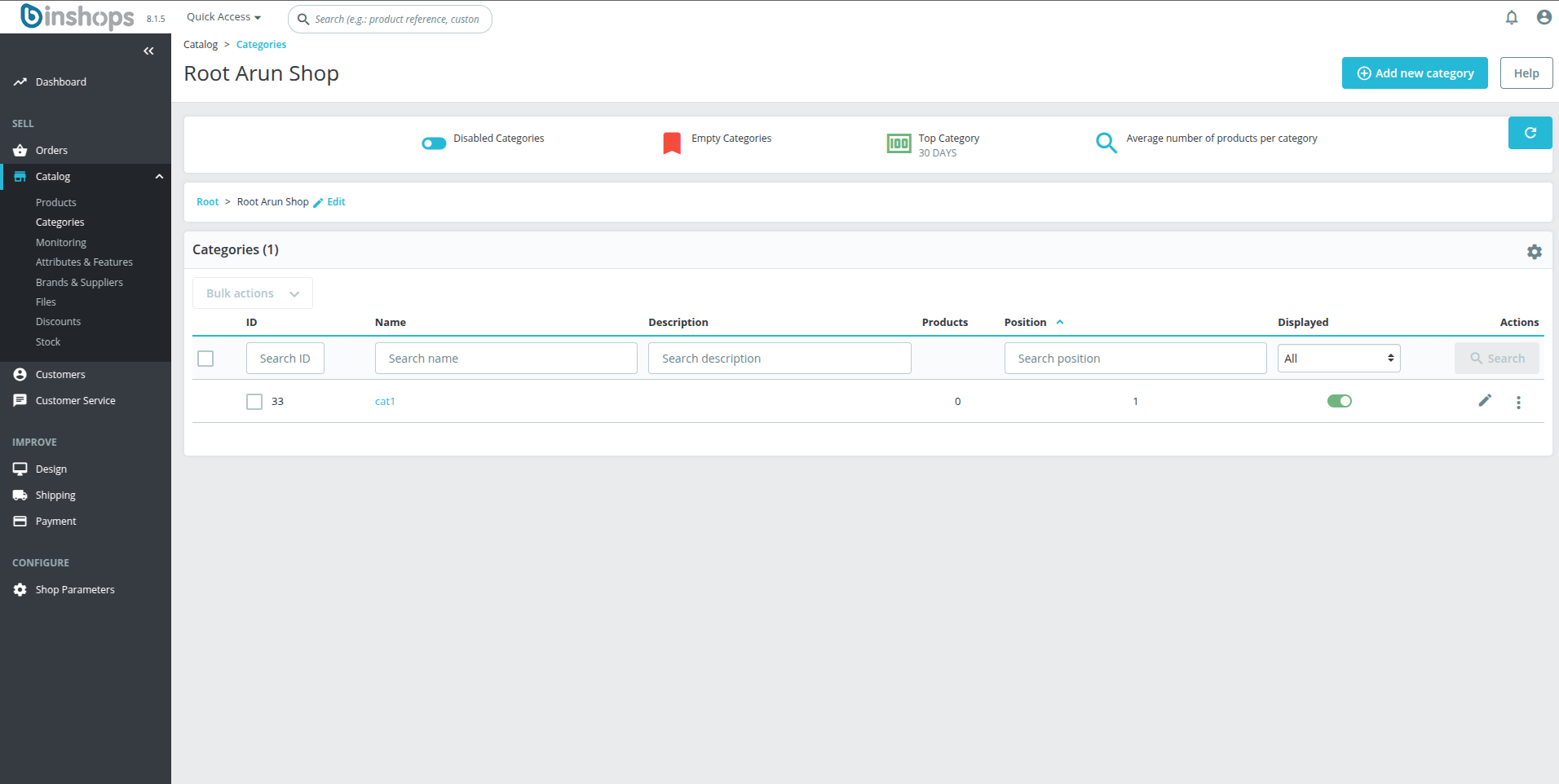 binshops product categories